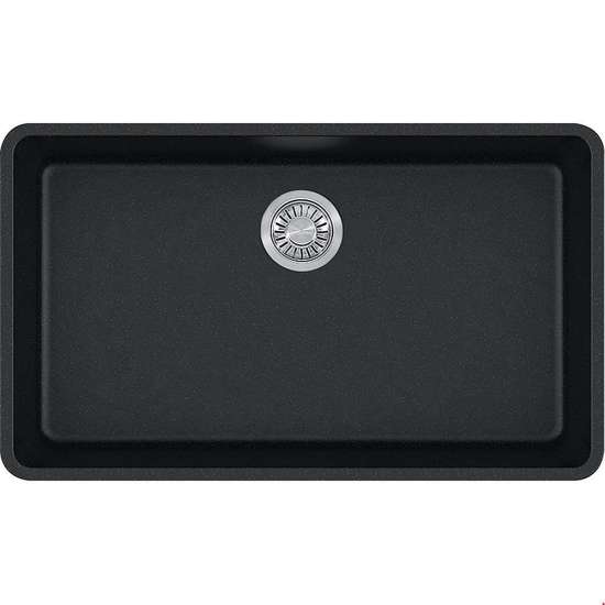 32-3/8in Single Basin Undermount Granite Kitchen Sink in Onyx