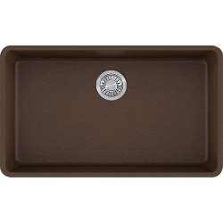 32-3/8in Single Basin Undermount Granite Kitchen Sink in Mocha