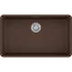 32-3/8in Single Basin Undermount Granite Kitchen Sink in Mocha