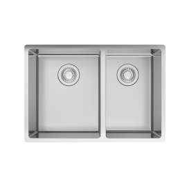 Franke Cube 25.65-In. X 17.7-In. 18 Gauge Stainless Steel Undermount Double Bowl Kitchen Sink - Cux16024