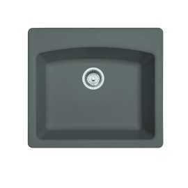 Franke Ellipse 25.0-In. X 22.0-In. Stone Grey Fragranite Dual Mount Single Bowl Kitchen Sink - Essh25229-1