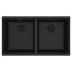 Franke Maris Undermount 33-In X 18.94-In Fragranite Double Bowl Kitchen Sink In Matte Black