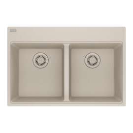 Franke Maris Dual Mount 31-In X 20.88-In Fragranite Double Bowl Kitchen Sink
