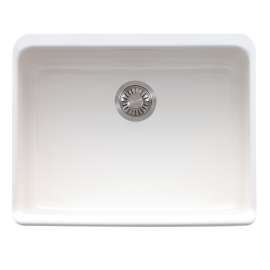 Franke Manor House 23.62-In. X 19.88-In. White Apron Front Single Bowl Fireclay Kitchen Sink - Mhk110-24Wh