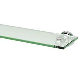 Wall-Mounted Glass Vanity Shelf in Polished Nickel