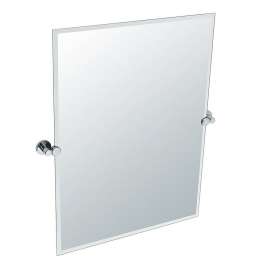 Channel Rectangular Beveled Tilting Wall Mirror