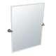 Channel Rectangular Beveled Tilting Wall Mirror in Satin Nickel