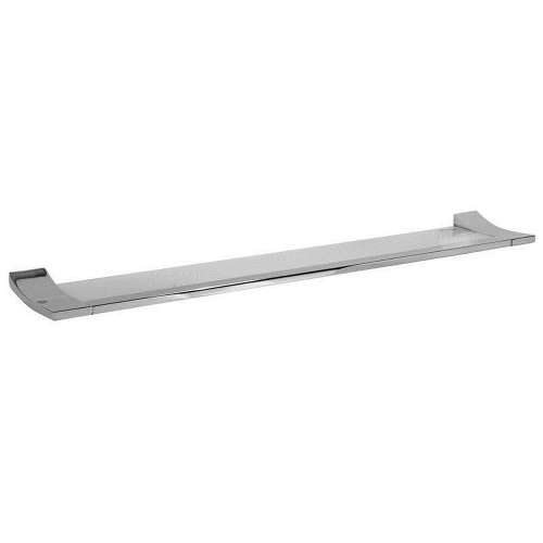 24 Inch Tempered Glass Shelf in Satin Nickel