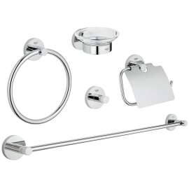 Essentials Metal 28.54-in. 5-in-1 Bathroom Accessories Set - In Multiple Colors