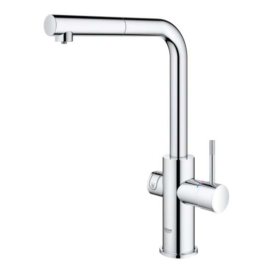 31608002 Blue 1.75 GPM Professional Kitchen Faucet Starter Kit in StarLight Chrome