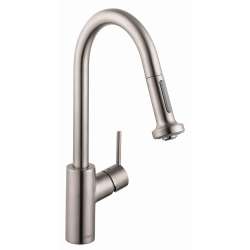 04310801 Talis S2 HighArc Kitchen Faucet, 2-Spray Pull-Down, 1.5 GPM, In Steel Optic