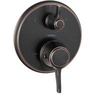Hansgrohe Ecostat Classic Thermostatic Trim With Volume Control And Diverter, Round In Rubbed Bronze, 15753921