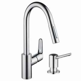 Focus 1.75 GPM HighArc Pull-Down Kitchen Faucet With Soap Dispenser