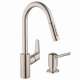 KK04505-04539SO Focus HighArc Pull-Down 1.75gpm Kitchen Faucet with Soap Dispenser in Steel Optic
