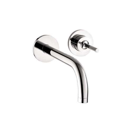 Wall Mounted Bathroom Faucet with Metal Lever Handle - Less Valve