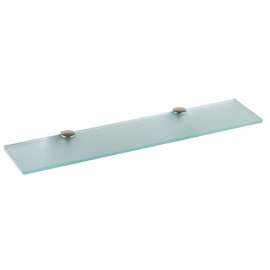 24 3/4in Glass Shelf with Frosted Glass and Brass Mounting Hardware in Brushed Nickel