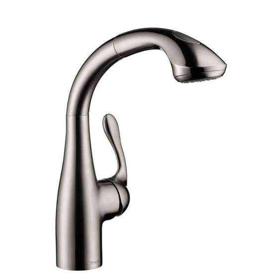 04067860 Allegro E Pull-Out Kitchen Faucet with Magnetic Docking and Toggle Spray Diverter in Steel Optic