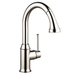 04215830 Talis C Pull-Down Kitchen Faucet with High-Arc Spout, Magnetic Docking, and Locking Spray Diverter in Polished Nickel