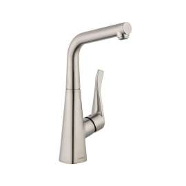 04509800 Metris Hansgrohe 04509800 Bar Faucet with Quick Clean Aerator in Steel Optic