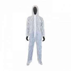 Coverall 3509-L Std Wt.- Lrg Spb W/Zipper , Attached Hood