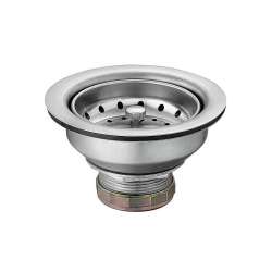 3-1/2in Basket Strainer with Drain Assembly in Stainless