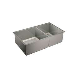 1600 Series 34-In X 20-In 16 Gauge Double Bowl Sink