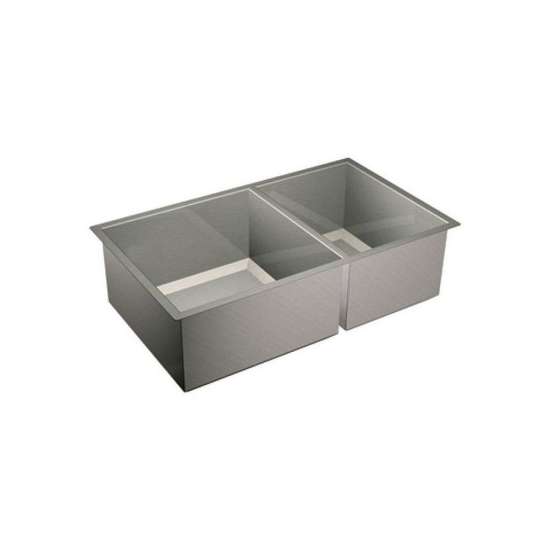 1600 Series 34-In X 20-In 16 Gauge Double Bowl Sink