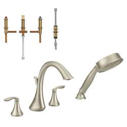 7-13/16-Inch Roman Tub Faucet with Hand Shower in Brushed Nickel