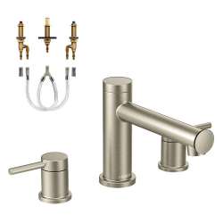 2-Handle Roman Tub Faucet with 1/2-Inch CPVC PEX Rough-in in Brushed Nickel
