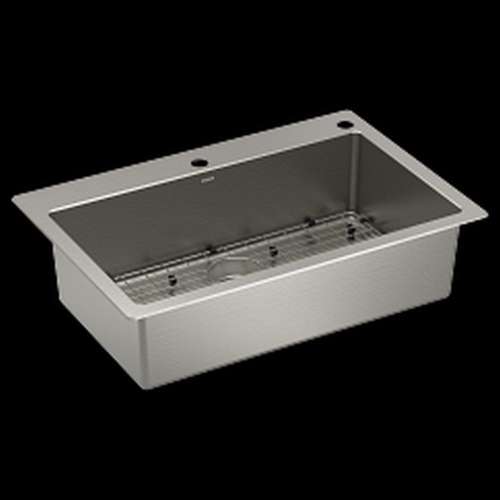 Prep GS181062B 33-in X 22-in 18 Gauge Single Bowl Dual Mount Sink