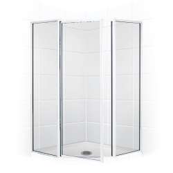 36.761 36" Neo-Angle Shower Enclosure w/ Clear Glass in Bright Silver
