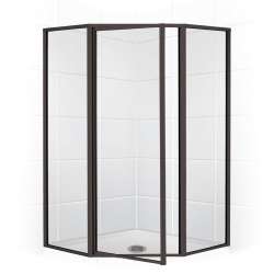 36.763 36" Neo-Angle Shower Enclosure w/ Clear Glass in Black Bronze