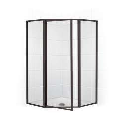 38.753 38" Neo-Angle Shower Enclosure w/ Clear Glass in Black Bronze