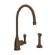 Perrin and Rowe U.4702EB-2 Kitchen Faucet and Metal Lever Handle in English Bronze