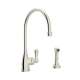 Perrin and Rowe U.4702PN-2 Kitchen Faucet and Metal Lever Handle in Polished Nickel