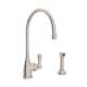 Perrin and Rowe U.4702STN-2 Kitchen Faucet and Metal Lever Handle in Satin Nickel
