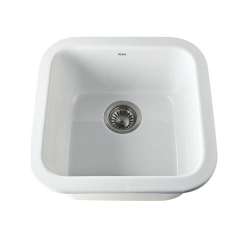 18in Drop-In Fireclay Bar Sink in White