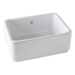 24in Handcrafted, Single-Basin, Fireclay, Apron-Front Farmhouse Kitchen Sink in White