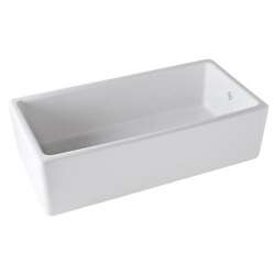 36in Handcrafted, Single-Basin, Fireclay, Apron-Front Farmhouse Kitchen Sink in White