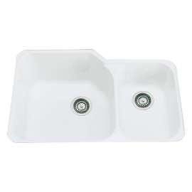 Allia 33-In Double Basin Undermount Fireclay Kitchen Sink