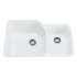 33in Double Basin Undermount Fireclay Kitchen Sink in White