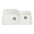 33in Double Basin Undermount Fireclay Kitchen Sink in Biscuit