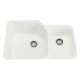 33in Double Basin Undermount Fireclay Kitchen Sink in Biscuit