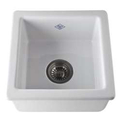 15in Undermount Fireclay Kitchen Sink in White
