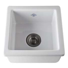 15in Undermount Fireclay Kitchen Sink in White