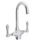 C-Spout Bar/Food Prep Faucet With Metal Lever Handle In Polished Chrome
