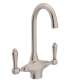 C-Spout Bar/Food Prep Faucet With Metal Lever Handle In Satin Nickel