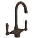 C-Spout Bar/Food Prep Faucet With Metal Lever Handle In Tuscan Brass