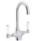 C-Spout Bar/Food Prep Faucet With Porcelain Lever Handle In Polished Chrome