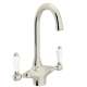 C-Spout Bar/Food Prep Faucet With Porcelain Lever Handle In Polished Nickel